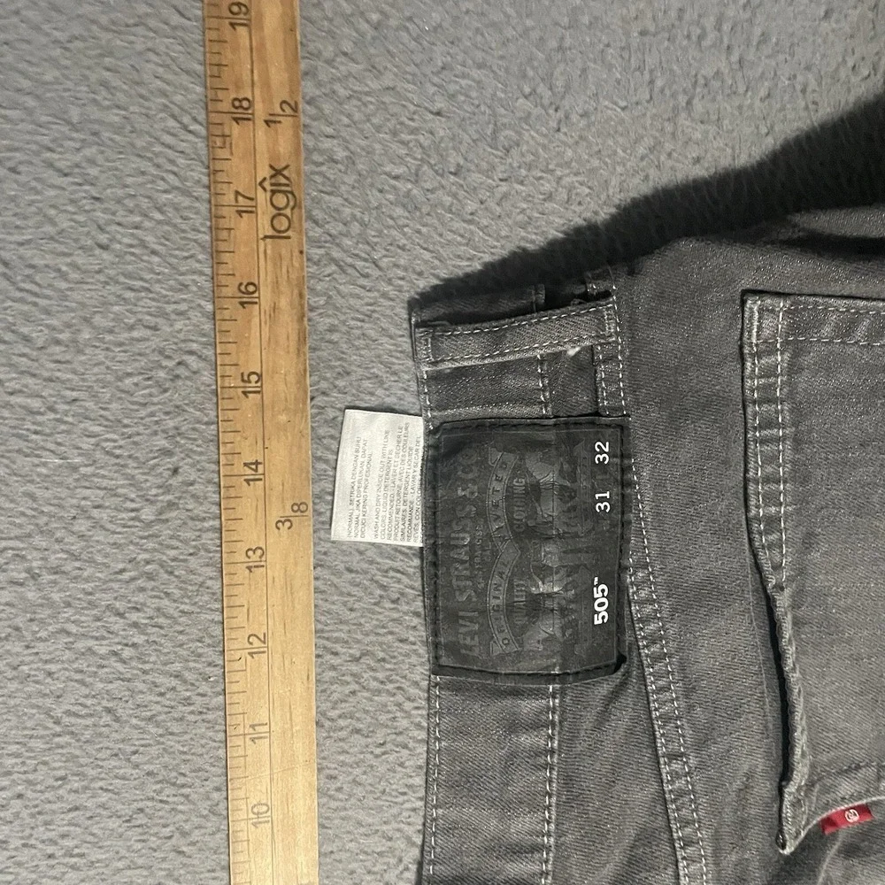 Levis Jeans Mens‎ 31x32 Gray Denim 511 Straight American Stretch Black Tab